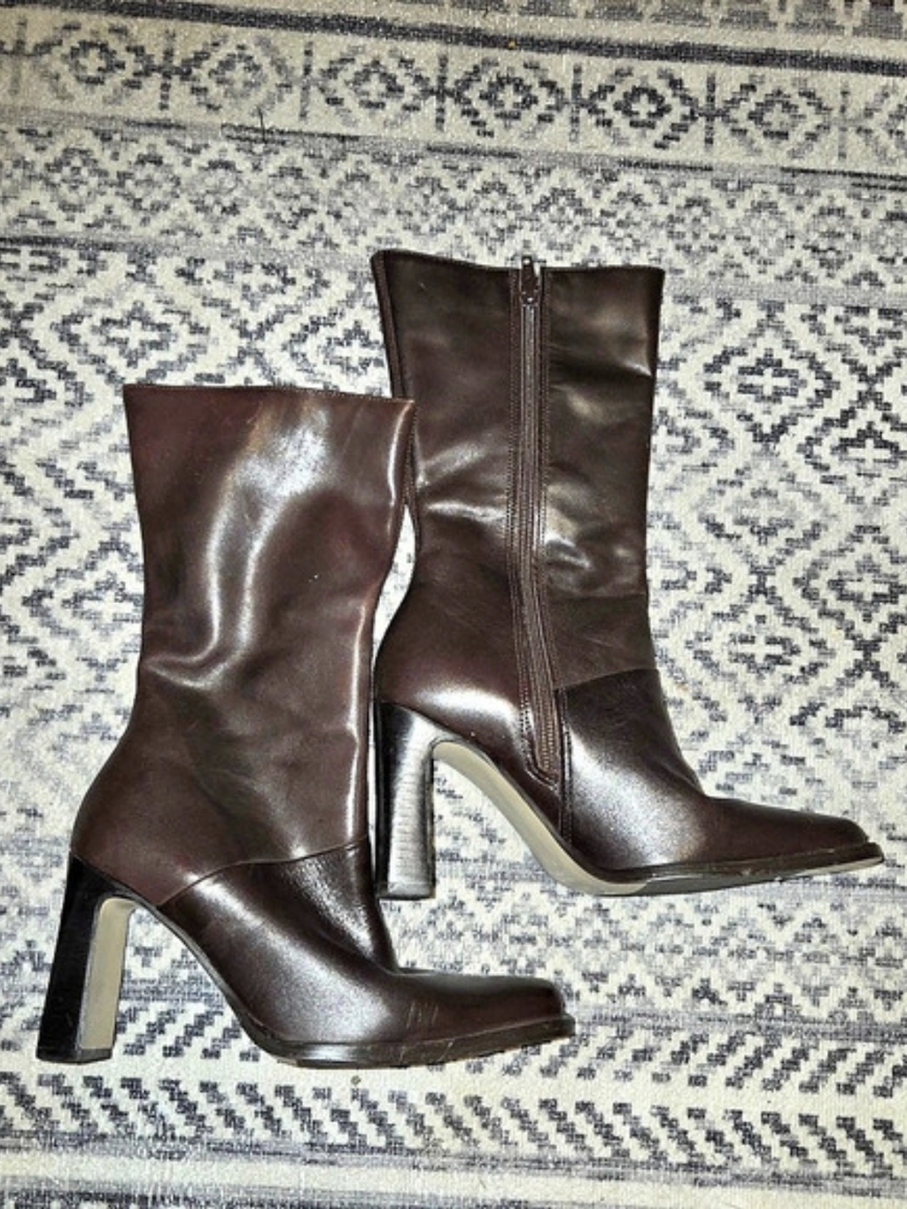 White Mountain Women's Brown Heeled Boots- Size 7